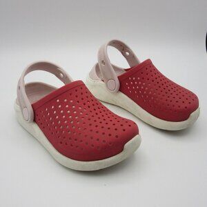 Crocs Lite Ride Clog Red Pink Toddler C10 Rubber Outdoor Shoes Slip On